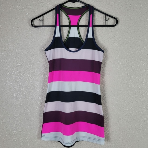 Lululemon CRB Cool Racerback Tank Top size XXS Striped Colorfully - Picture 1 of 6